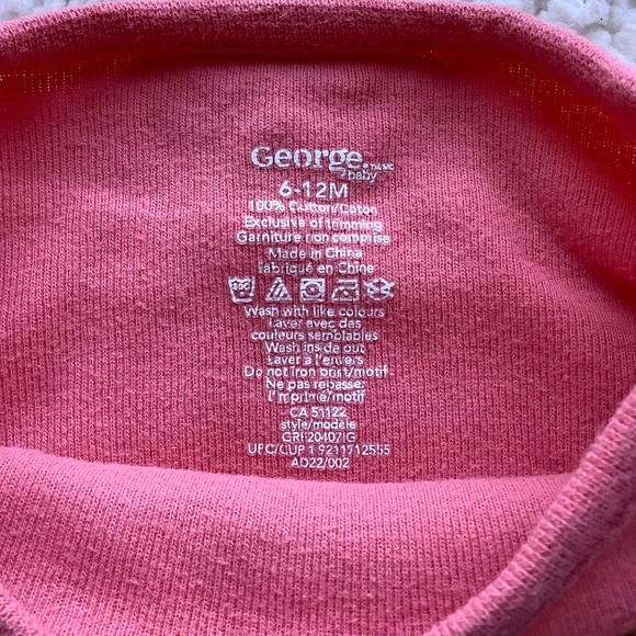 George Bedtime Not Meow cat pyjama shirt 6-12M 6M 12M - Picture 2 of 3